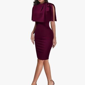Elegant Burgundy Pencil Dress